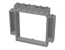 Door, Frame 2 x 8 x 6 Swivel with Bottom Notches: {сив}