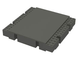 Baseplate, Raised Platform 16 x 16 x 2 1/3: {тъмно сив}