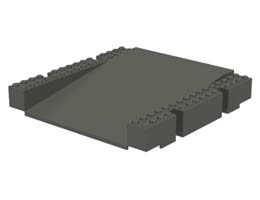 Baseplate, Raised Platform 16 x 16 x 2 1/3 Ramp: {тъмно сив}
