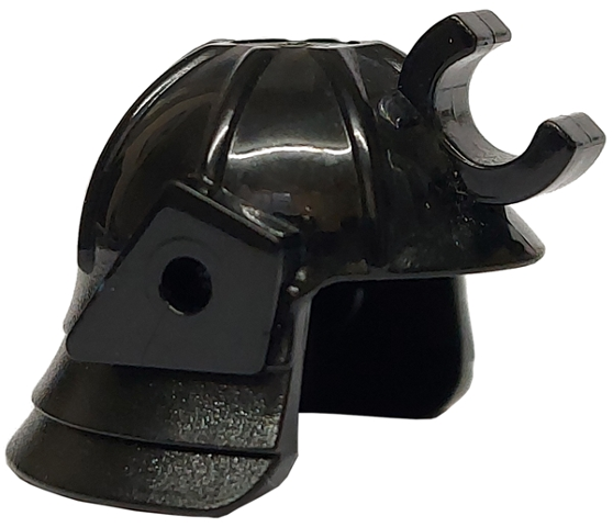Minifigure, Headgear Helmet Ninja / Samurai with Clip and Short Visor: {черен}