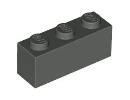 Тухличка 1X3: {тъмно сив}