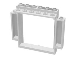 Door, Frame 2 x 8 x 6 Swivel with Bottom Notches: {бял}