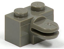 Arm Holder Brick 1 x 2 with 2 Horizontal Fingers: {тъмно сив}