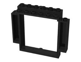 Door, Frame 2 x 8 x 6 Swivel with Bottom Notches: {черен}