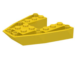 Boat, Bow Brick 6 x 6 x 1: {ярко жълт}
