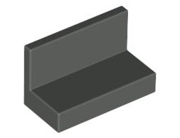 Стенен елемент 1X2X1 (*) с прави ъгли: {тъмно сив}