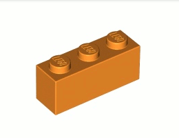 Тухличка 1X3: {ярко оранжев}