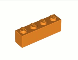 Тухличка 1X4: {ярко оранжев}