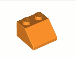 Покривна плочка 2X2/45°: {ярко оранжев}