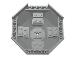 Cockpit 10 x 10 x 4 Octagonal with Axle Hole: {сив}