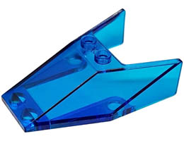 Windscreen 6 x 4 x 1 1/3 with Bottom Tabs and Hollow Studs: {прозрачно син}