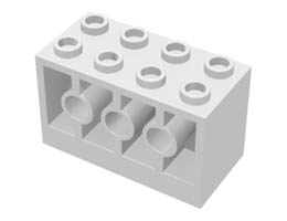 Brick, Modified 2 x 4 x 2 with Holes on Sides : {бял}