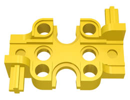 Technic Rectangular Gearbox Half: {ярко жълт}