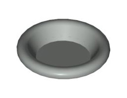 Minifigure, Utensil Dish 3 x 3: {хромирано сребрист}