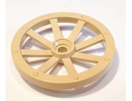Wheel Wagon Large 33mm D., Hole Round for Wheels Holder Pin: {тухлено жълт}