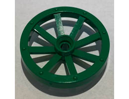 Wheel Wagon Large 33mm D., Hole Round for Wheels Holder Pin: {тъмно зелен}