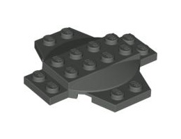 Плочка, модифицирана 6 x 6 x 2/3 кръст с купол: {тъмно сив}