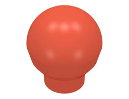 Brick, Round 1 x 1 with Ball (Finial): {ярко червеникаво-оранжев}
