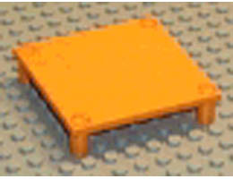 Scala Platform / Table 7 x 7 x 1 1/3 with 4 Legs: {ярко жълто-оранжев}