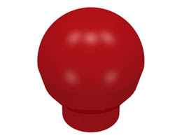 Brick, Round 1 x 1 with Ball (Finial): {ярко червен}