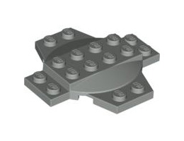 Плочка, модифицирана 6 x 6 x 2/3 кръст с купол: {сив}