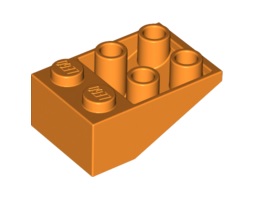 Покривна плочка 2X3/25° инверсна : {ярко оранжев}