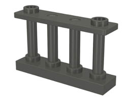 Ограда 1X4X2 с 2 пъпки: {тъмно сив}