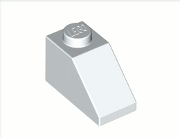 Покривна плочка 1X2/45° : {бял}