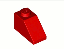 Покривна плочка 1X2/45° : {ярко червен}