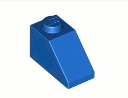 Покривна плочка 1X2/45° : {ярко син}