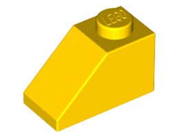 Покривна плочка 1X2/45° : {ярко жълт}