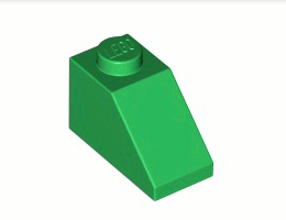 Покривна плочка 1X2/45° : {тъмно зелен}