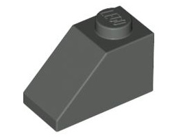 Покривна плочка 1X2/45°: {тъмно сив}