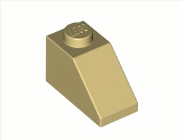 Покривна плочка 1X2/45° : {тухлено жълт}