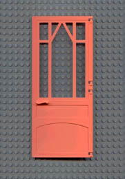 Scala Door 10 x 1 x 18 2/3 - Mullioned with Hinges: {ярко червеникаво-оранжев}