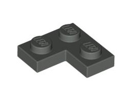 Ъглова плочка 1X2x2: {тъмно сив}