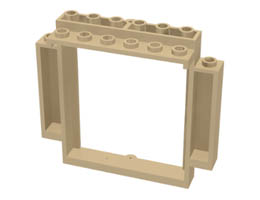 Door, Frame 2 x 8 x 6 Swivel with Bottom Notches: {тухлено жълт}