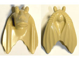 Minifigure, Head, Modified SW Gungan Split Eyes Plain: {тухлено жълт}