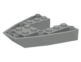 Boat, Bow Brick 6 x 6 x 1: {сив}