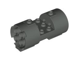 Цилиндър 3x6x2 2/3, Хоризонтален със сферични свръзки: {тъмно сив}