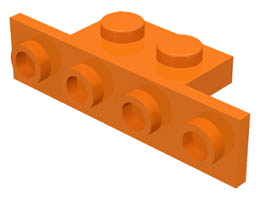 Ъглова плочка 1X2/1X4 (*) : {ярко оранжев}