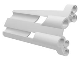 Technic, Panel Fairing # 3 Large Long, Large Holes, Side A: {бял}