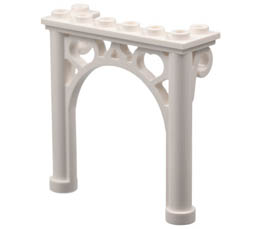 Arch 2 x 6 x 5 Ornamented : {бял}