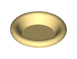 Minifigure, Utensil Dish 3 x 3: {светло жълт}