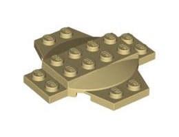 Плочка, модифицирана 6 x 6 x 2/3 кръст с купол: {тухлено жълт}
