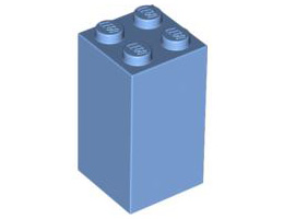 Тухличка 2X2x3: {умерено син}