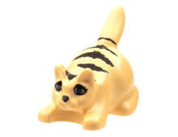 Cat, Crouching with Medium Blue Eyes, Black Pupils, Nose and Stripes Pattern: {силно светло оранжев}