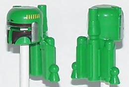 Minifigure, Headgear Helmet SW Rocket Pack with Boba Fett Colors Pattern, Dark Brown Highlights: {тъмно зелен}