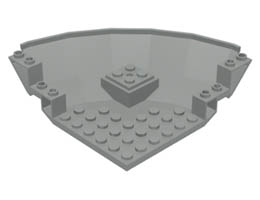 Panel 10 x 10 x 2 1/3 Quarter Saucer Base: {сив}