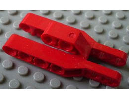 Technic, Liftarm, Modified Fork 3 x 7 x 2 with 3 Fingers: {ярко червен}